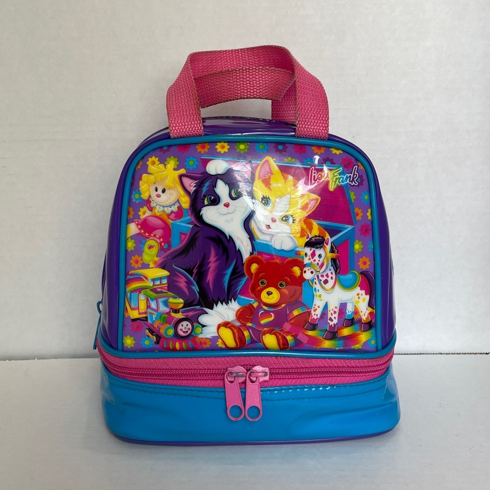 RARE Lisa Frank Vintage Purrfect Playtime Kittens Toys Lunch Box Bag Purple 90s